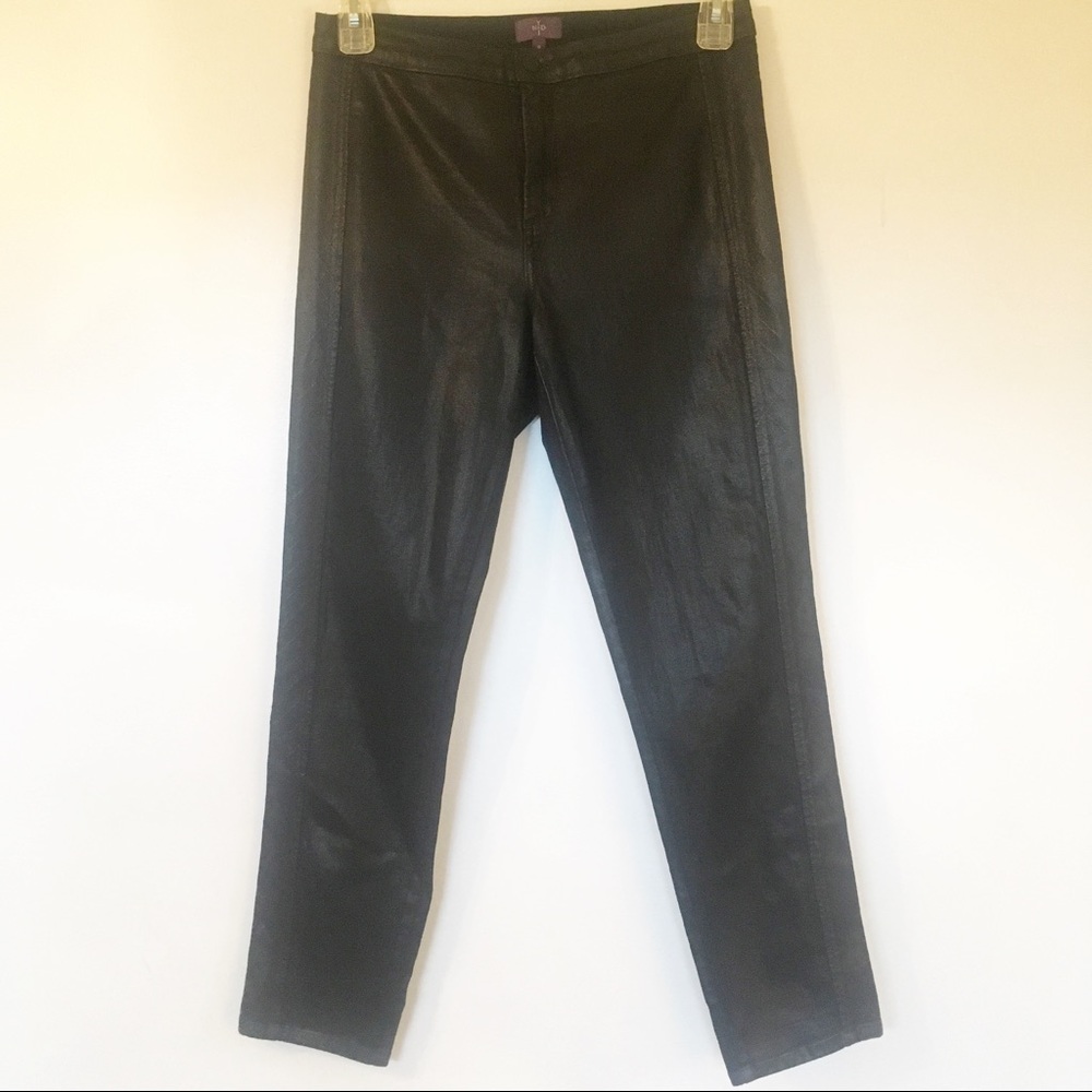 NYDJ High Waist Black Waxed Legging Pants New 8